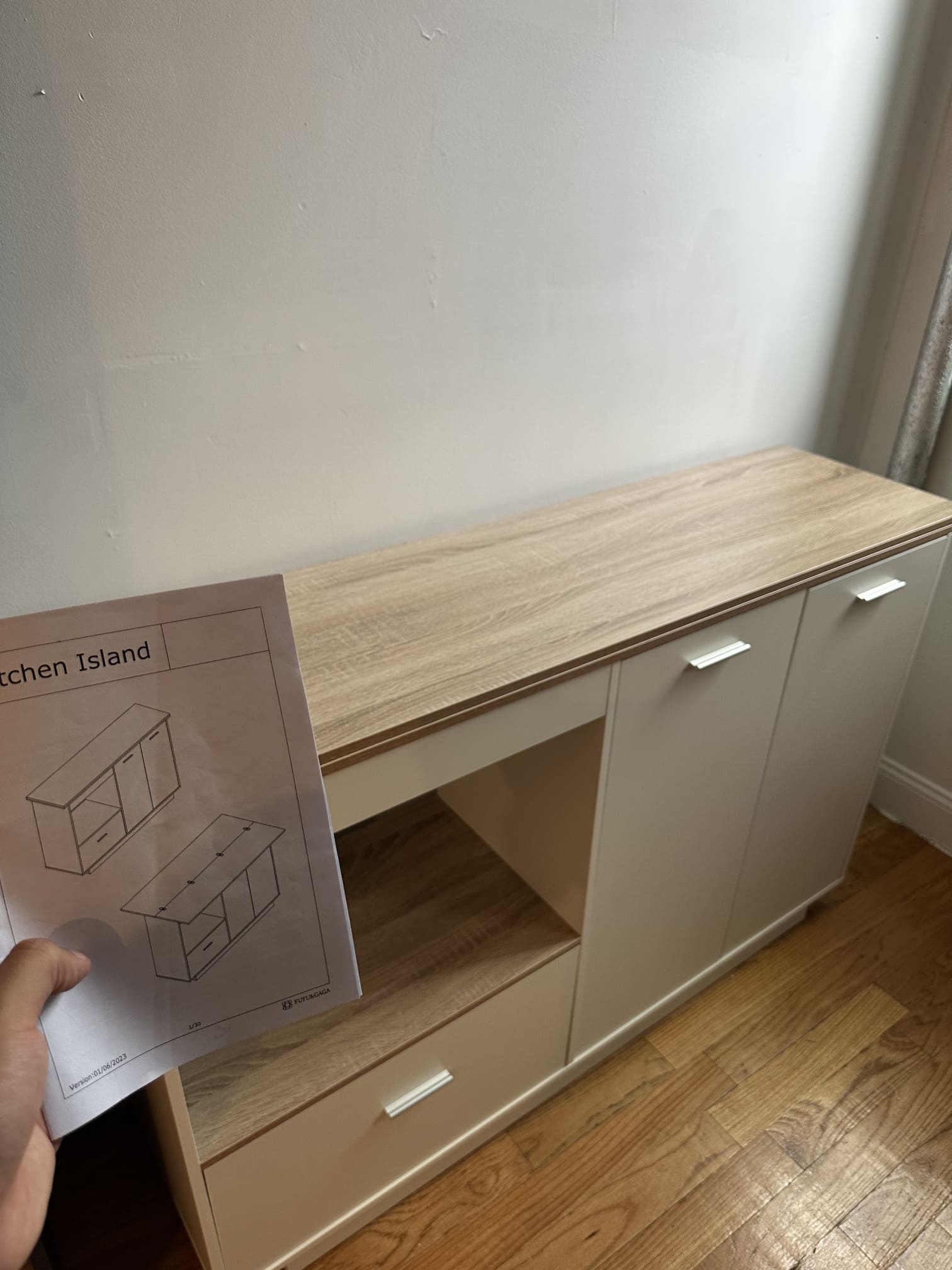 Assembling a kitchen island